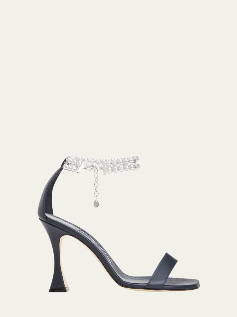 MANOLO BLAHNIK Charona Calfskin Pearly-Bracelet Sandals SIZE 38, 7.5 - Picture 2 of 6